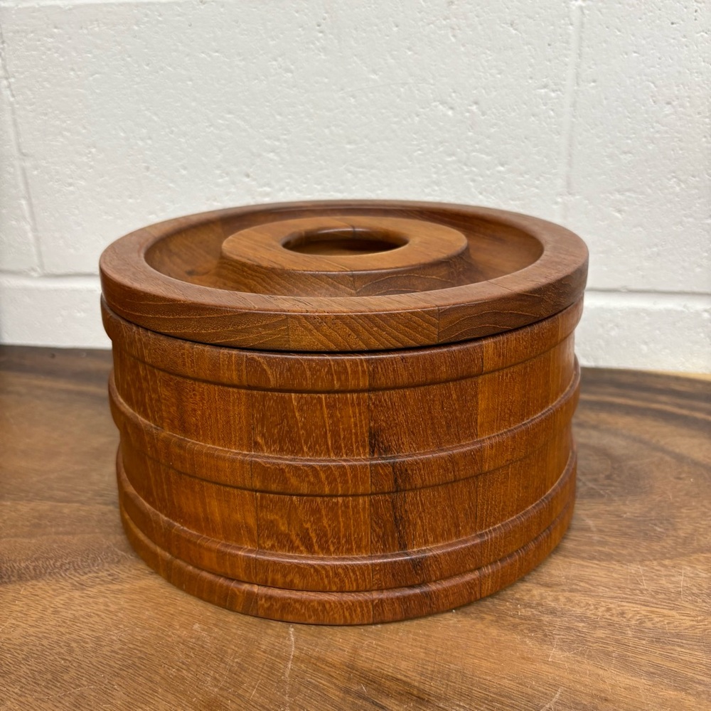 Dansk Teak Ice Bucket Designed by Jens Quistgaard Mid Century Modern Barware